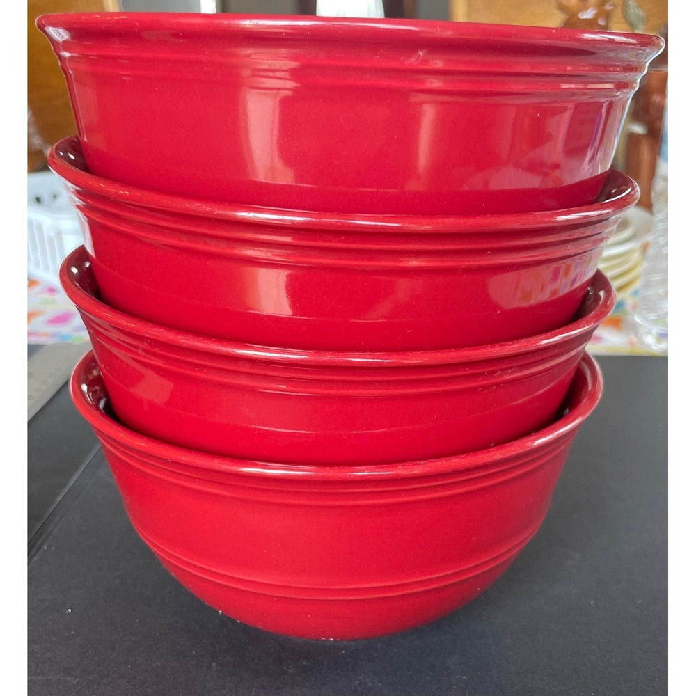 Set of 4 Mainstays Red Sedona Stoneware Soup/Cereal Bowls - 6" Round